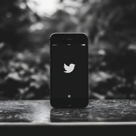 Smartphone with Twitter Logo Display