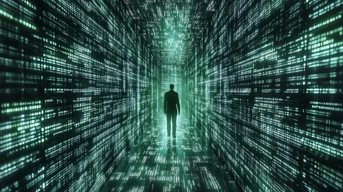 Man in Digital Tunnel
