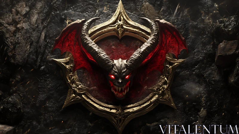 Demon Portrait with Glowing Eyes