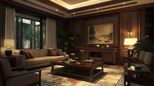 Classic Interior with Wooden Accents
