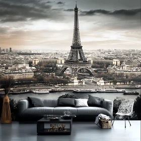 Eiffel Tower View from Living Room