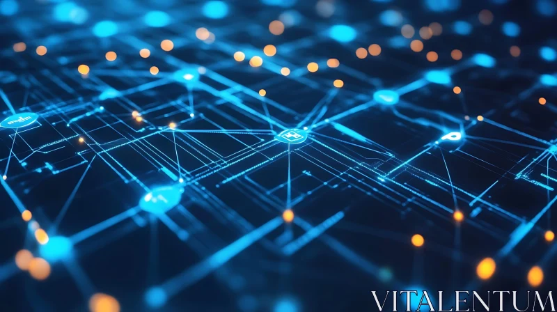 Futuristic Network: Interconnected Digital Nodes