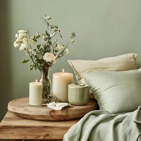 Still Life with Candles and Flowers