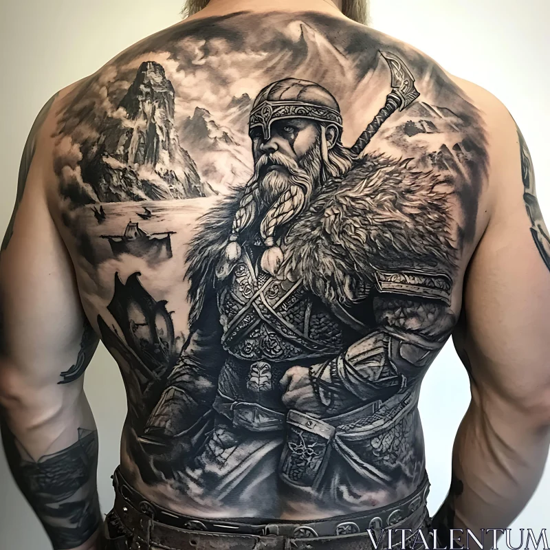 Nordic Warrior Backpiece Tattoo