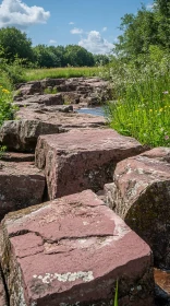 Rugged Stone Path in Verdant Surroundings