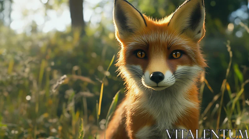 Red Fox Portrait in Natural Setting
