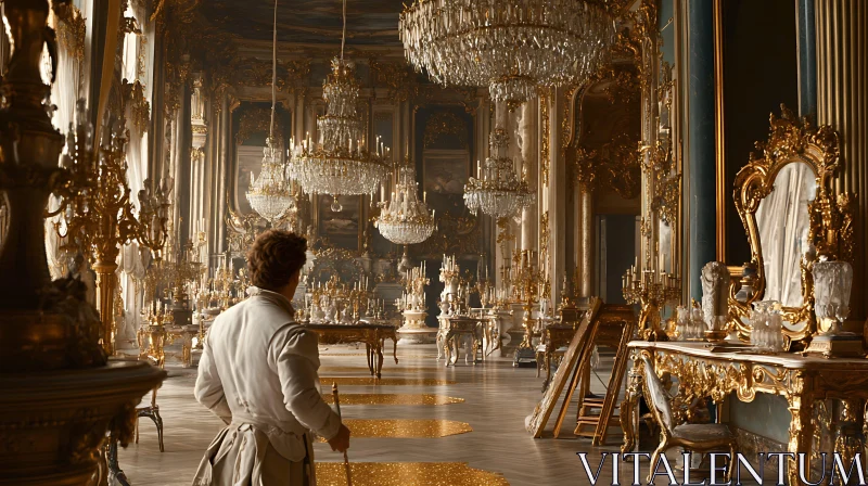 Golden Interior of a Lavish Hall