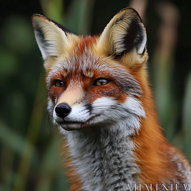 Detailed Fox Portrait with Soft Green Backdrop