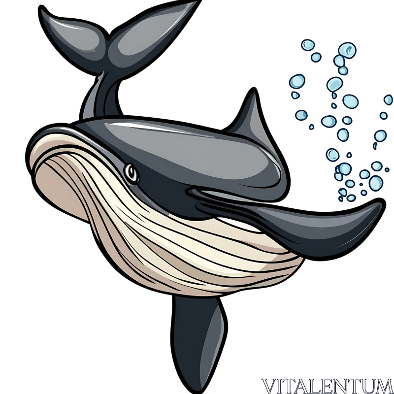 Playful Whale with Bubbles Artwork