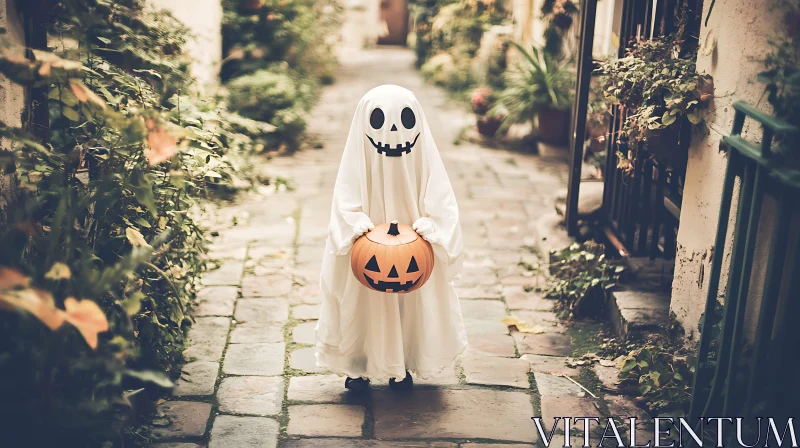 Halloween Ghost with Pumpkin