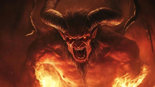 Fiery Demon of the Underworld: A Terrifying Portrait
