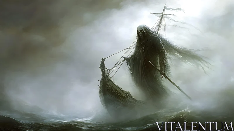 Ghostly Voyage on Misty Sea