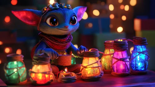 Magical Creature with Lanterns