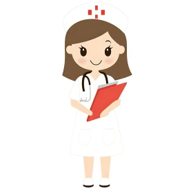 Friendly Cartoon Nurse with Clipboard
