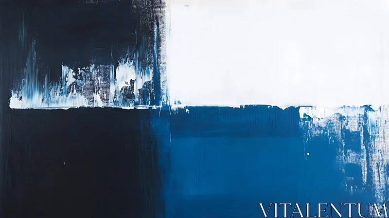 Harmonious Blue and White Abstract Painting