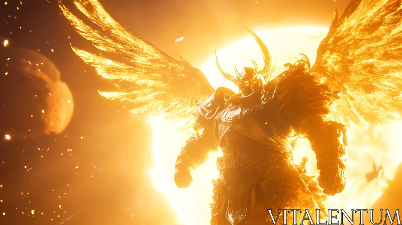 Radiant Angel Warrior in Golden Light