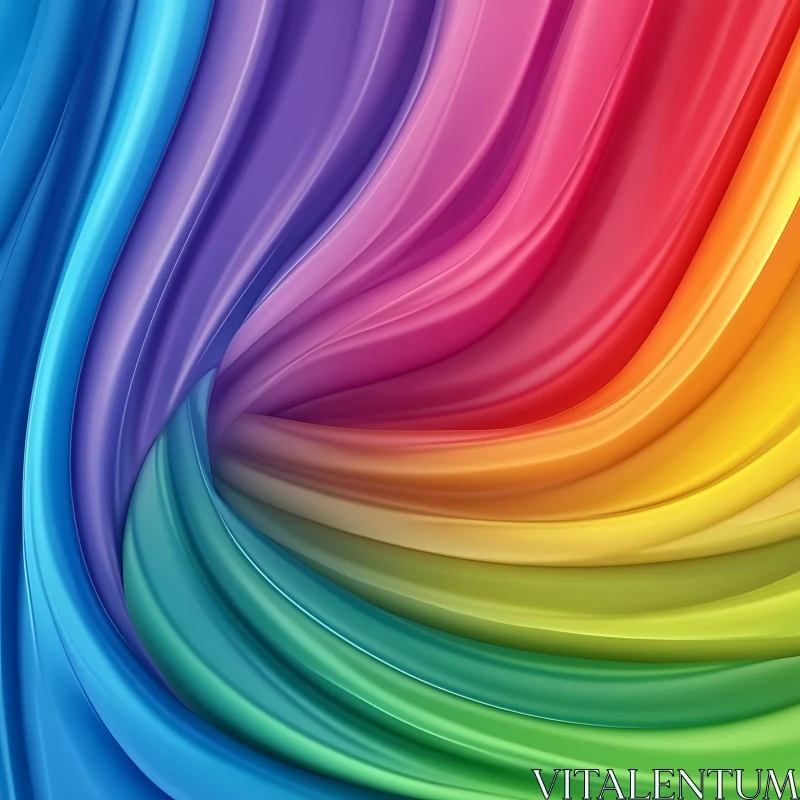 Colorful Abstract Swirl of Rainbow Hues