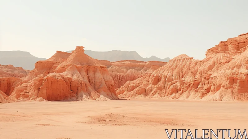 Captivating Surreal Architectural Landscape - Vibrant Desert Scenery AI Image