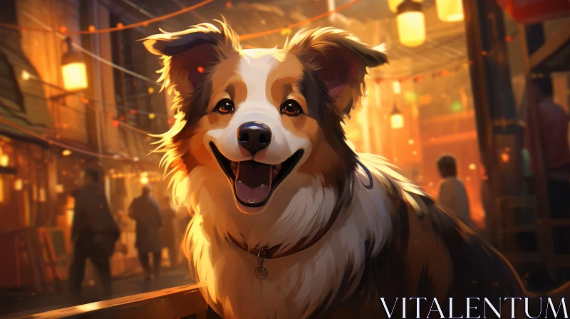 Charming Canine City Scene: A Speedpainting Masterpiece AI Image
