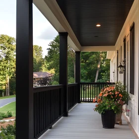 Elegant Home Porch with Floral Display