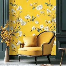 Cozy Interior with Floral Wallpaper