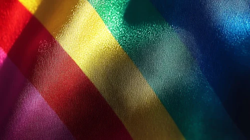 Rainbow Textured Fabric Close-Up