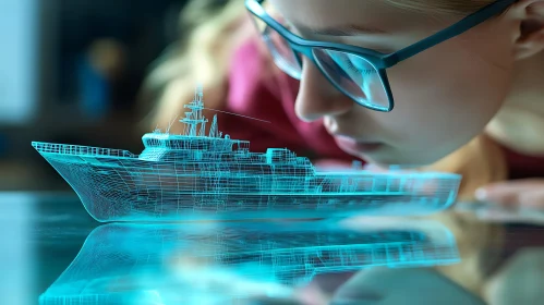 Wireframe Ship Model Examination