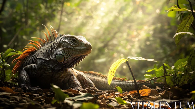 Lizard in Forest AI Image
