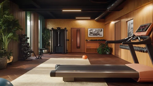 Home Fitness Oasis: Treadmill and Weights