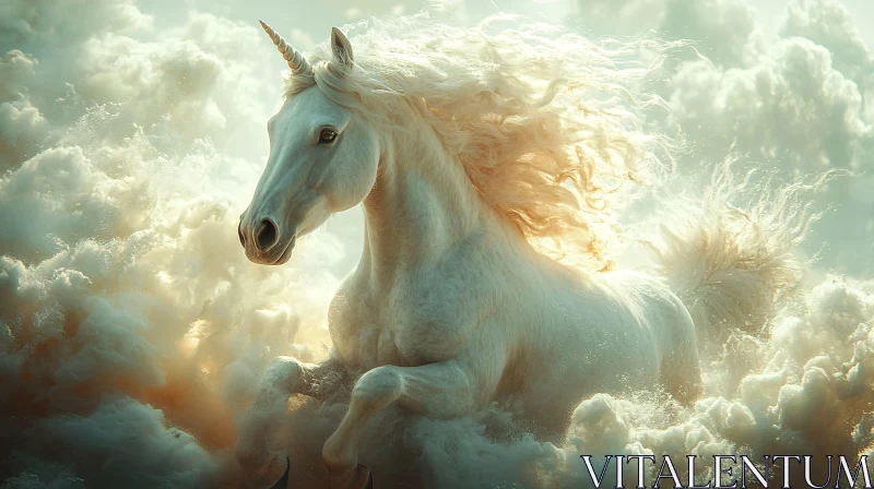 Ethereal Unicorn in a Celestial Cloudscape