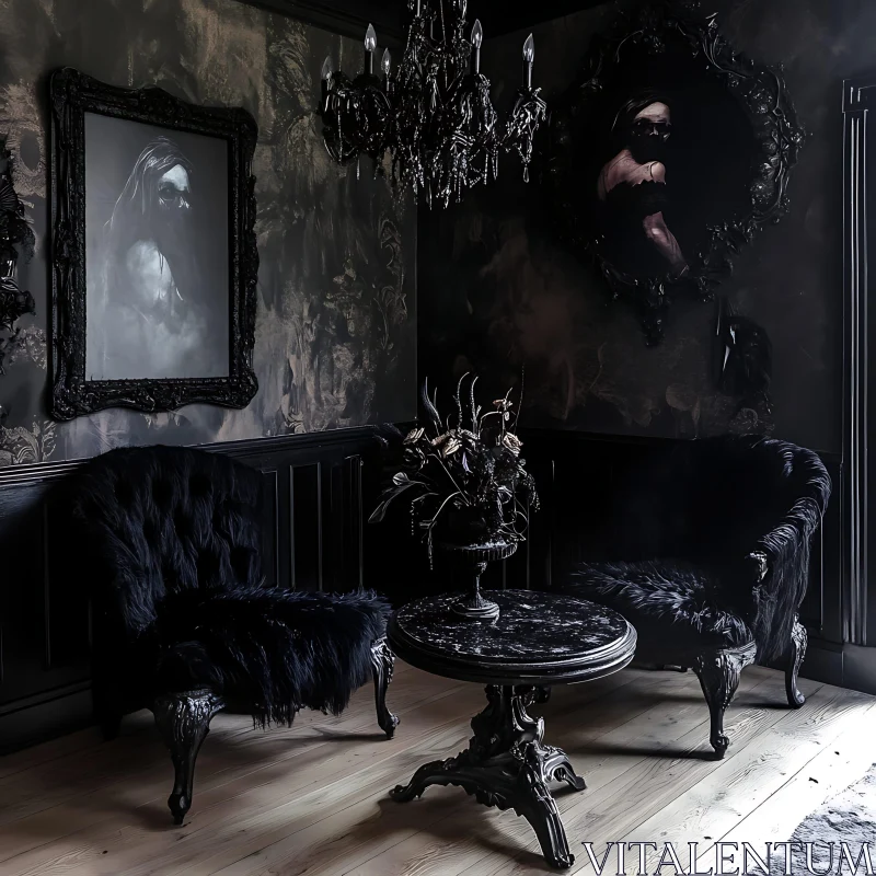 Dark Elegance: A Gothic Interior Setting