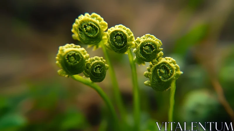 Fresh Green Fern Fronds Close-Up