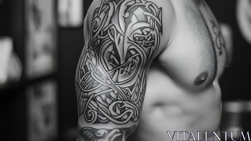 Complex Tribal Arm Tattoo Design