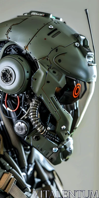 Intricately Designed Technological Cyborg Head