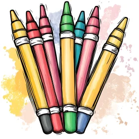 Colorful Crayons Art Supplies Still Life