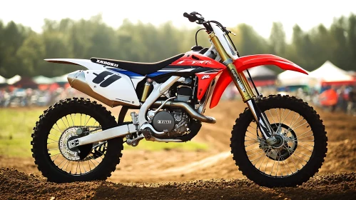 Off-Road Motorcycle on Dirt Track