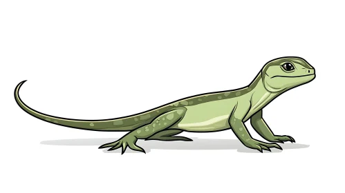 Cartoon Green Lizard Reptile