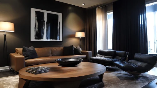 Modern Living Space with Abstract Art