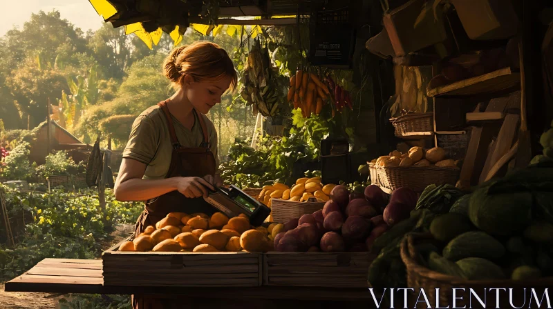 Woman at Vegetable Market