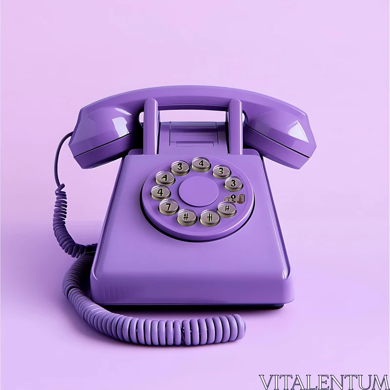 AI ART Retro Telephone in Purple Hues