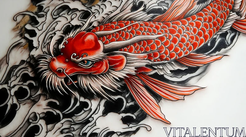 Intricate Japanese Koi Fish Tattoo Design