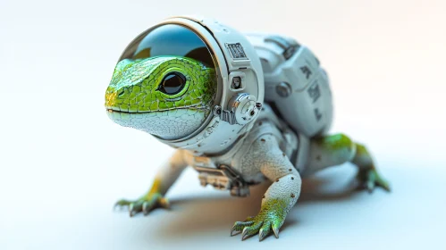 Astronaut Lizard in Space Suit