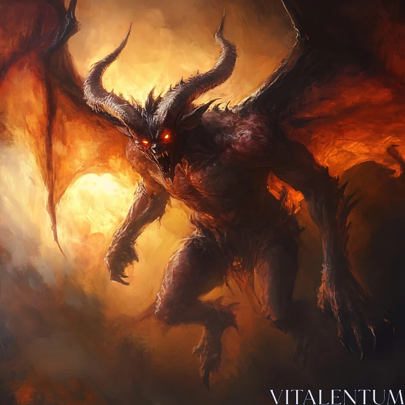 Winged Demon in the Abyss