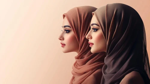Serene Beauty: Women in Traditional Hijab