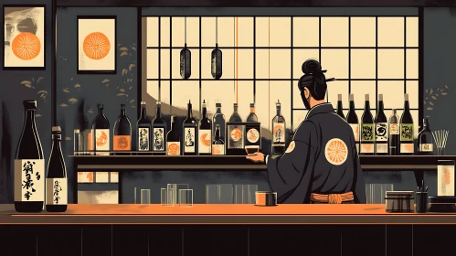 Sake Bar in Japanese Style