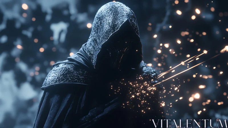 Mysterious Cloaked Character with Mask