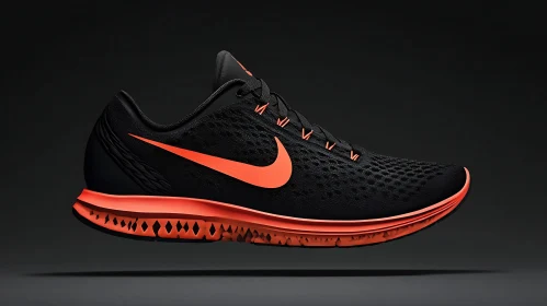 Athletic Footwear: Black and Orange Sneaker