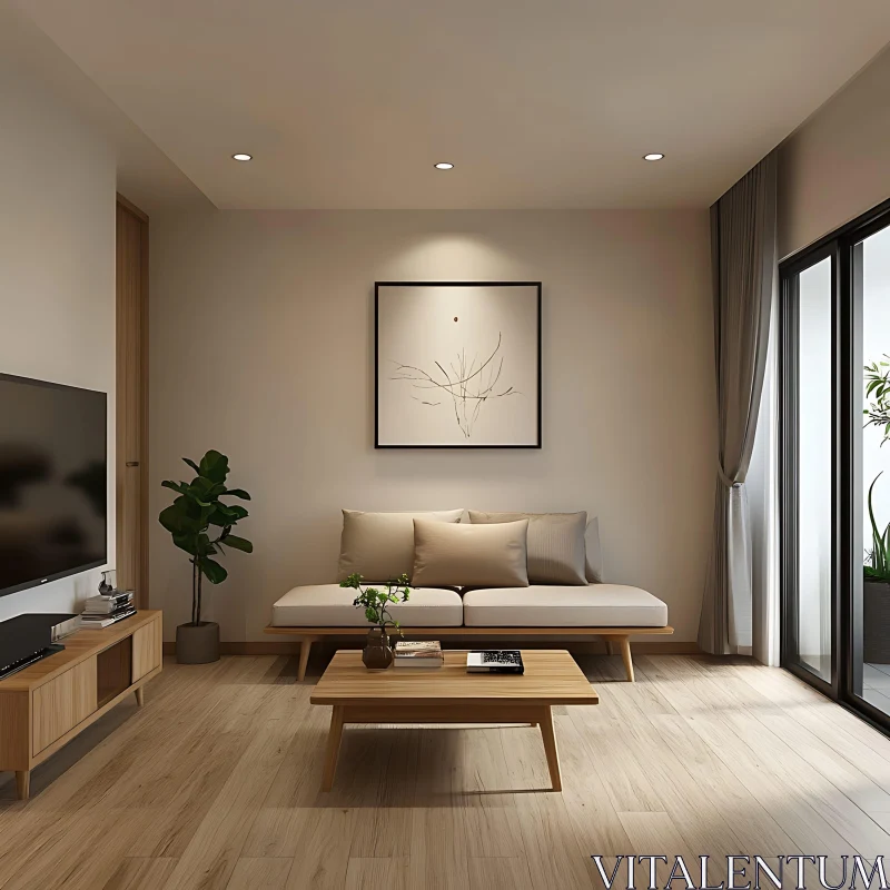 Serene Home Interior with Beige Tones