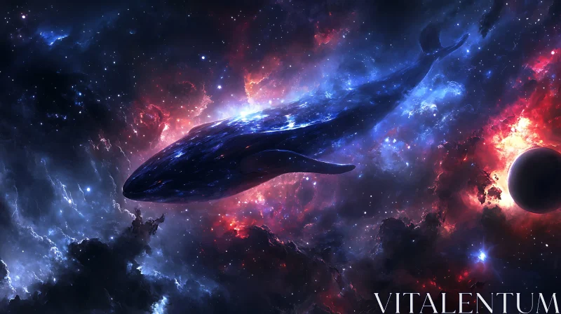 Celestial Whale Swimming Through Space