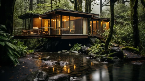 Glass Cottage in the Forest: Atmospheric and Moody Lighting